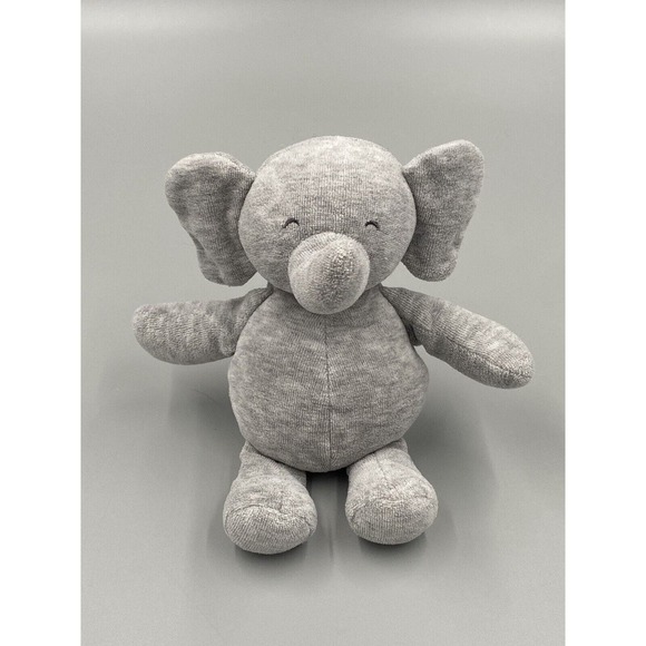 Carters 8” Precious Firsts Gray Elephant Rattle Plush Stuffed Animal No Tag - Picture 1 of 5